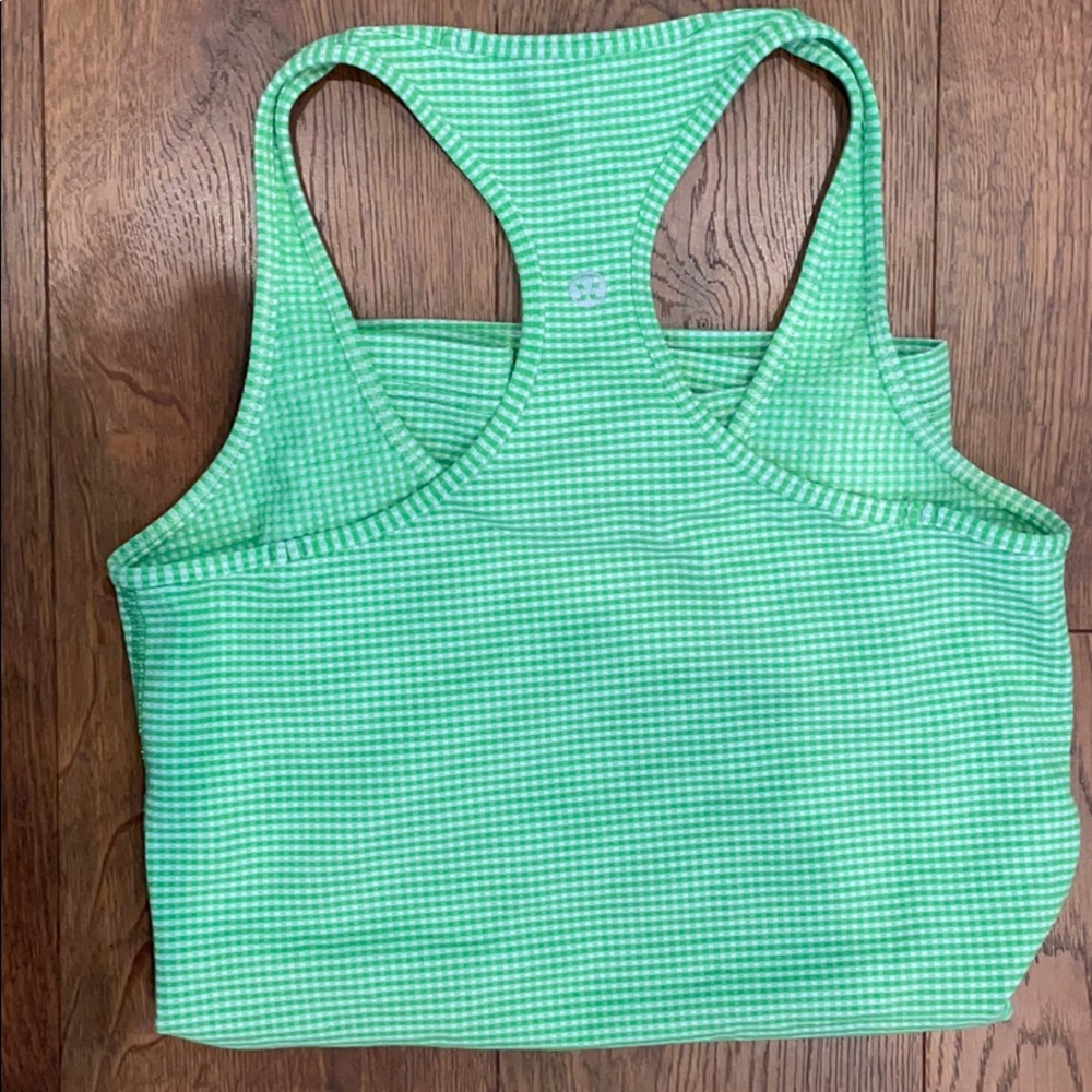 lululemon green/white striped tank